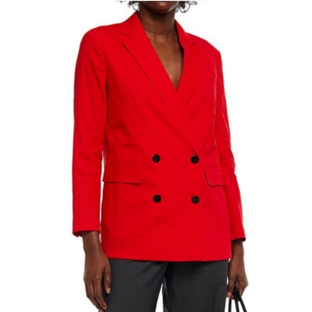 Theory Piazza Double-Breasted Linen Blazer